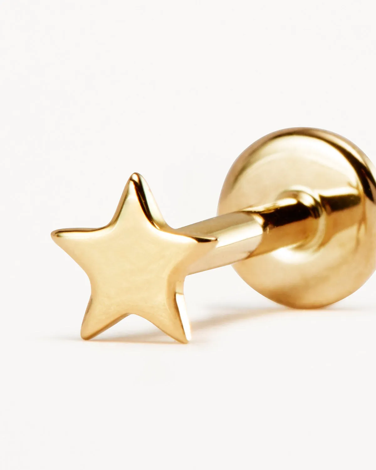 14k Solid Gold Stellar Cartilage Flatback Earring