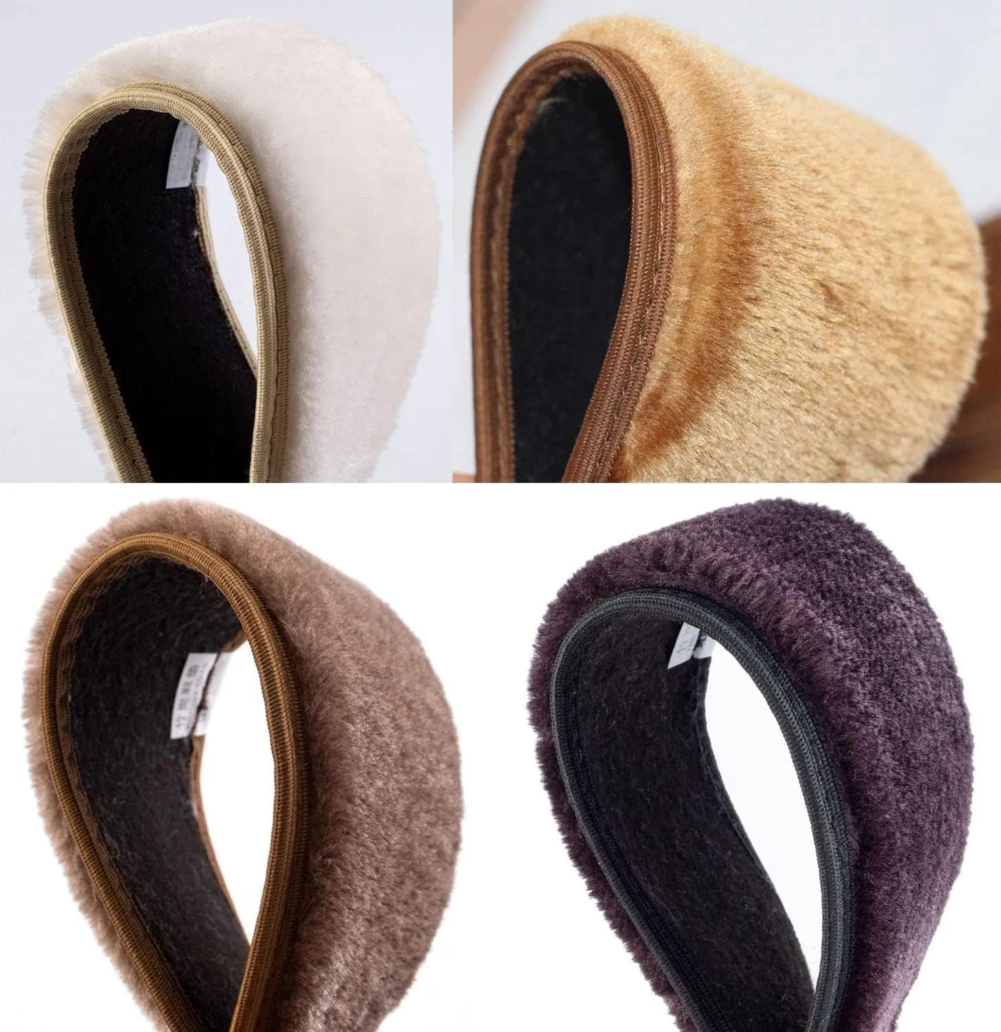 4 Pack Winter Wool Insoles for Men Thick Fluffy Fleece Insoles for Men Plush Warm Inserts for Winter Boots Moccasins and Slippers, Mens 9.5 M US
