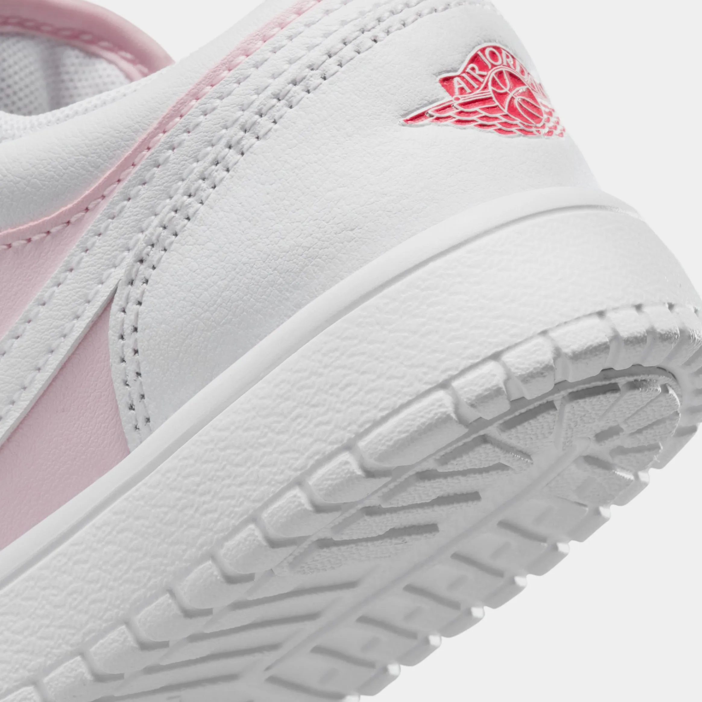 Air Jordan 1 Low Alt Preschool Basketball Shoes (Pink Foam/White/Fire Red)