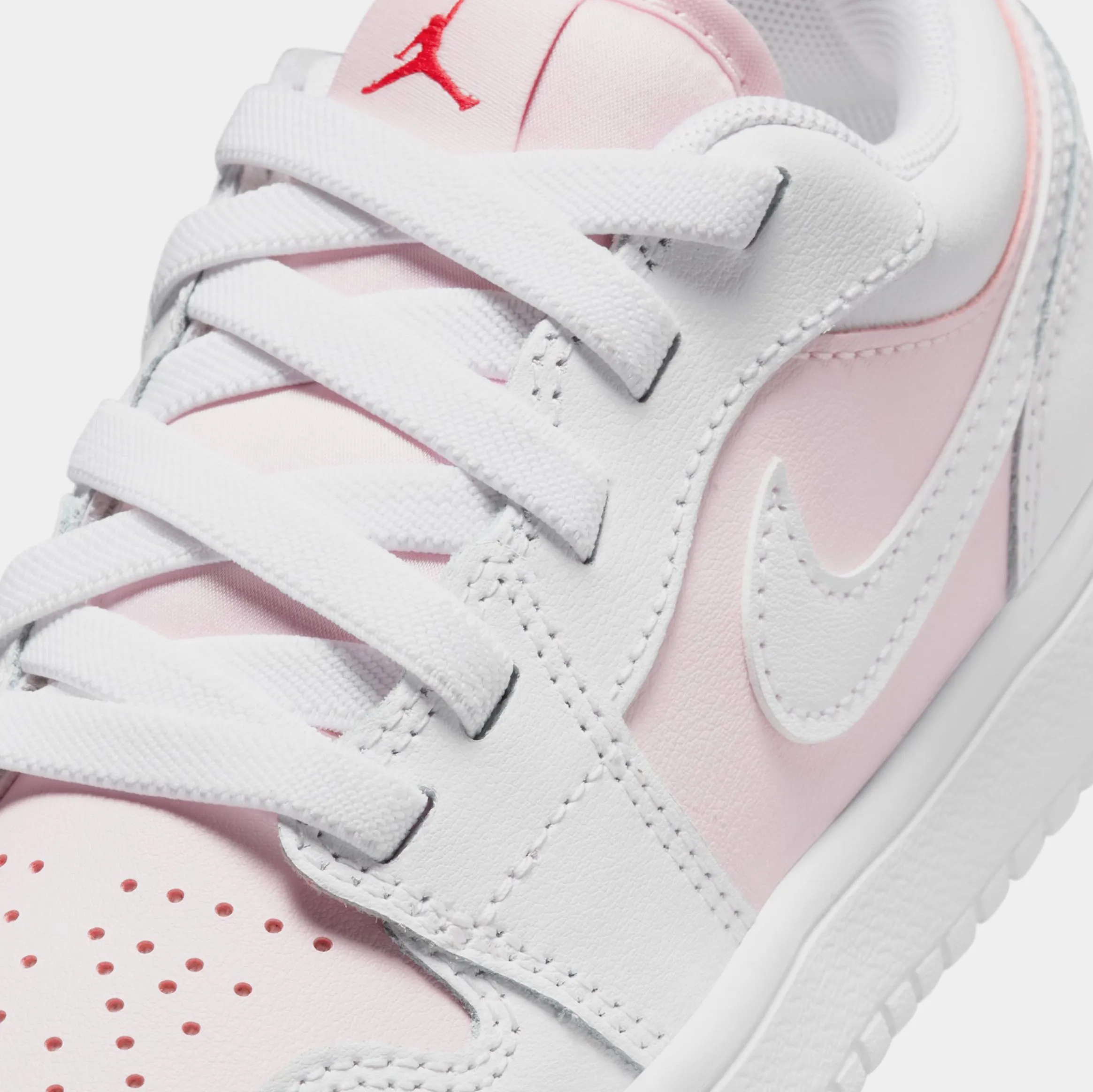 Air Jordan 1 Low Alt Preschool Basketball Shoes (Pink Foam/White/Fire Red)