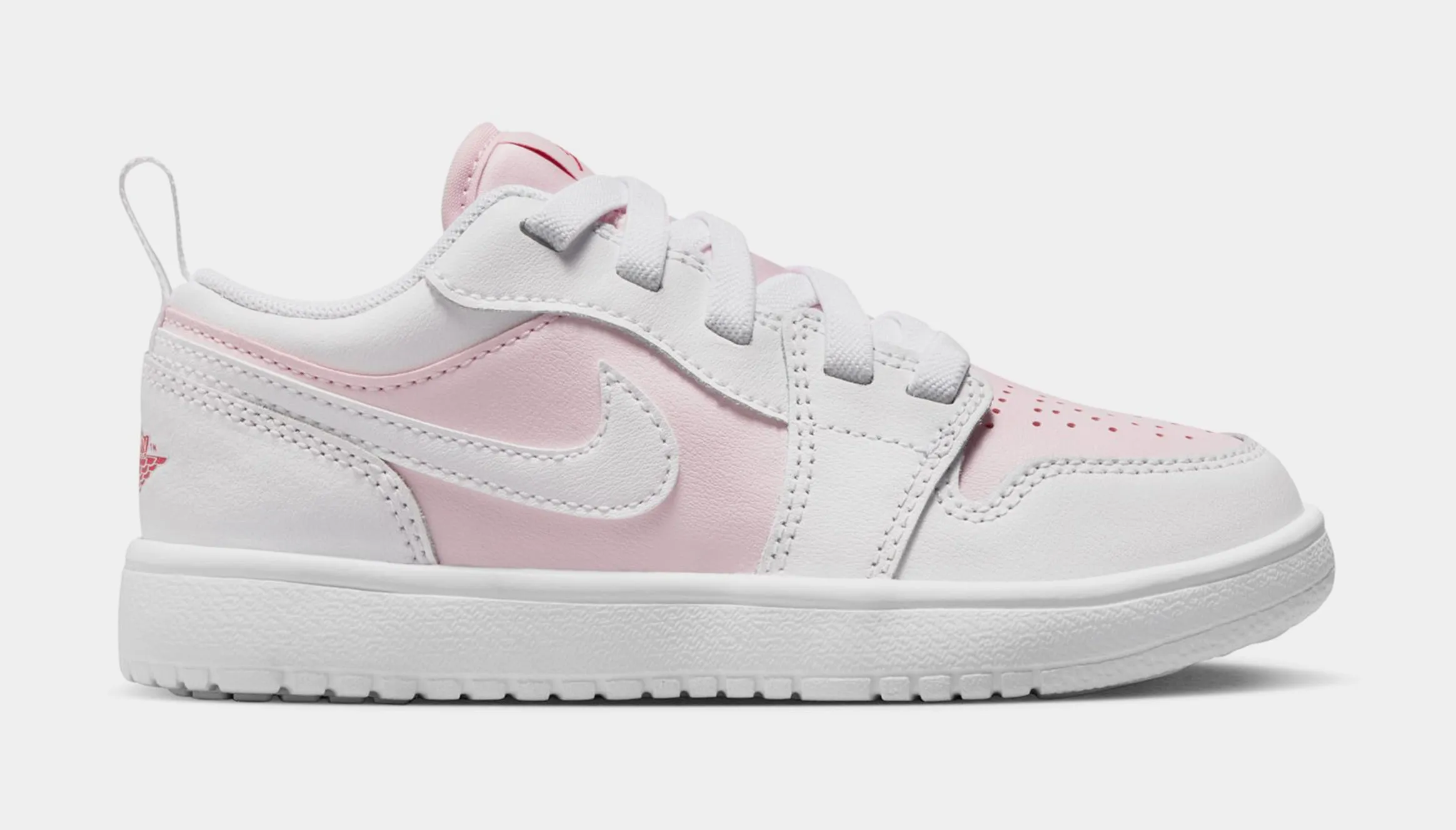 Air Jordan 1 Low Alt Preschool Basketball Shoes (Pink Foam/White/Fire Red)
