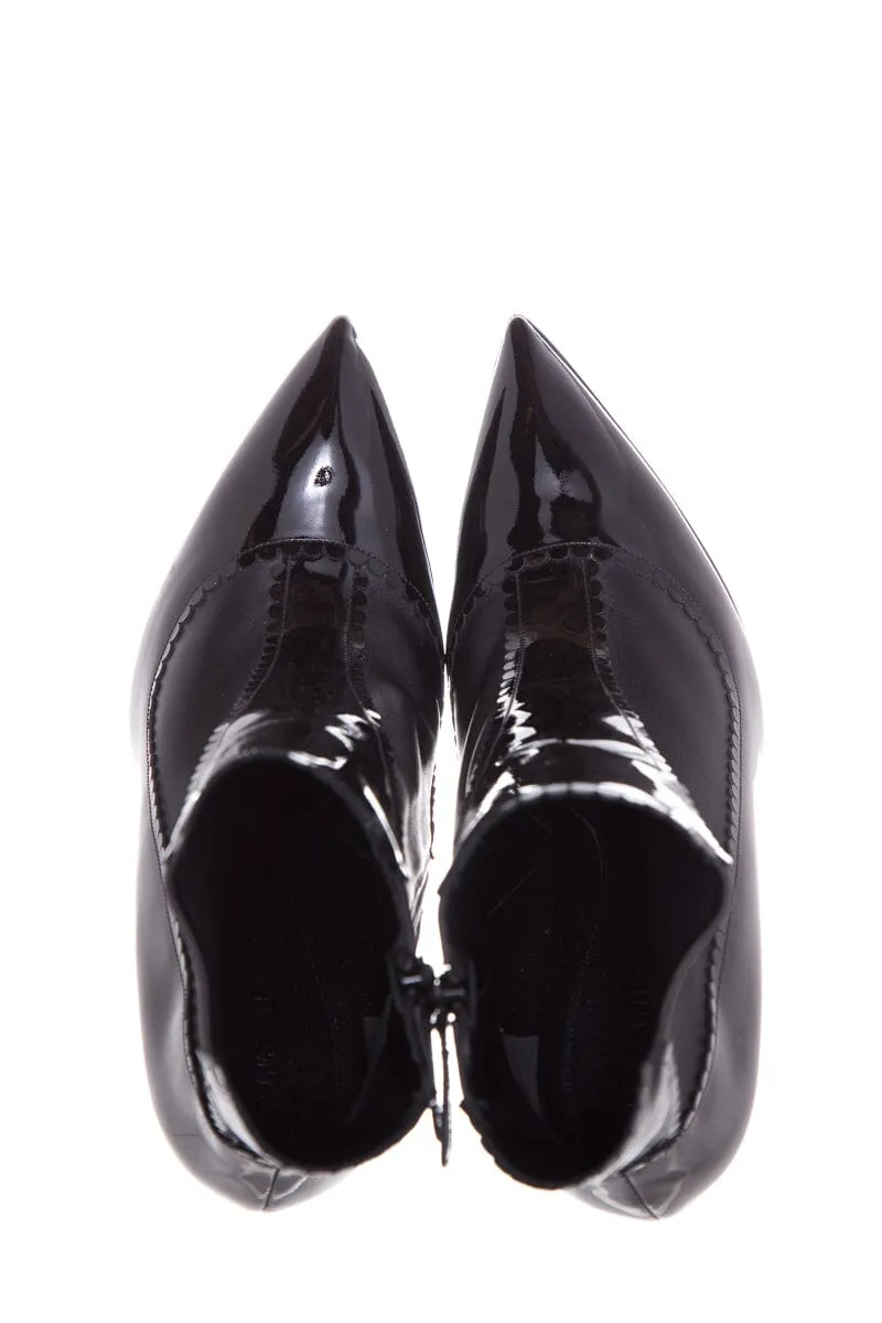 Alexander McQueen Black Wingtip Detail Booties SZ 40.5