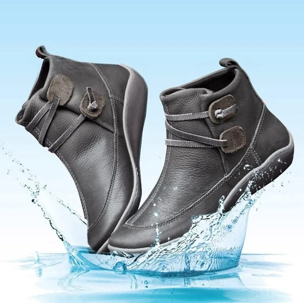 AMDBEL Ankle Boots for Women Cut Out Slip On Short Chunky Stacked Heel Perforated Side V Cut Western Booties Cutout Shoes