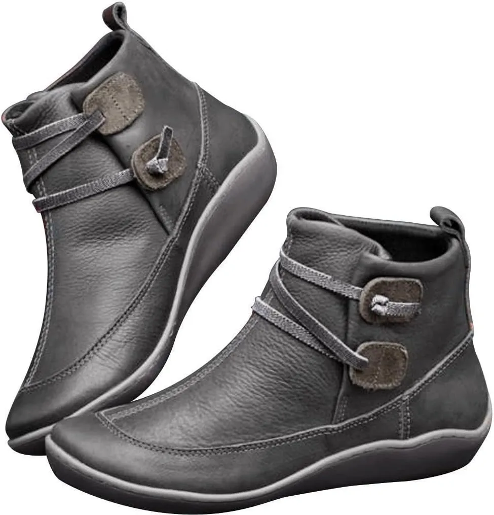 AMDBEL Ankle Boots for Women Cut Out Slip On Short Chunky Stacked Heel Perforated Side V Cut Western Booties Cutout Shoes