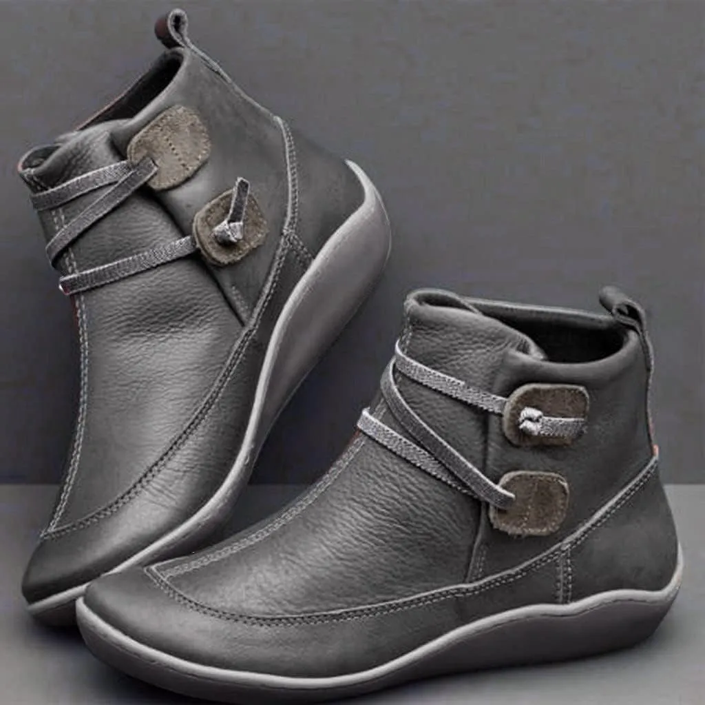 AMDBEL Ankle Boots for Women Cut Out Slip On Short Chunky Stacked Heel Perforated Side V Cut Western Booties Cutout Shoes