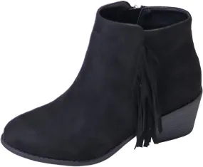 Ankle Boots For Women Chunky Heel Wide Calf Boots For Women Suede Women Low Heel Round Toe Shoes Cowboy Cowgirl Dressy