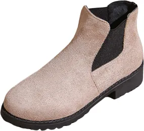 Ankle Boots for Women Women's Chelsea Ankle Boots Round Toe Platform Booties Chunky Block Low Heel Booties Short Boots