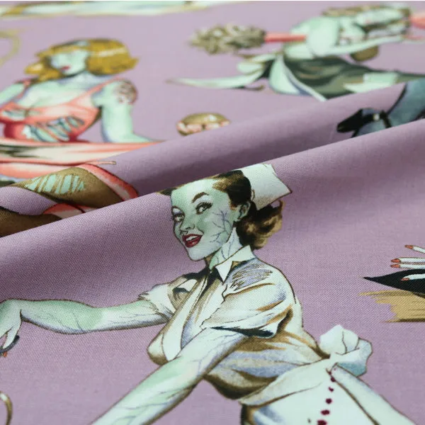 Beauties and Brains Cotton by Alexander Henry - Lilac