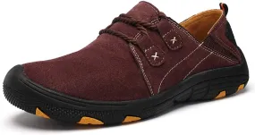 BIFINI Men's Suede Oxford Shoes Casual Lace Up Flats Driving Loafers