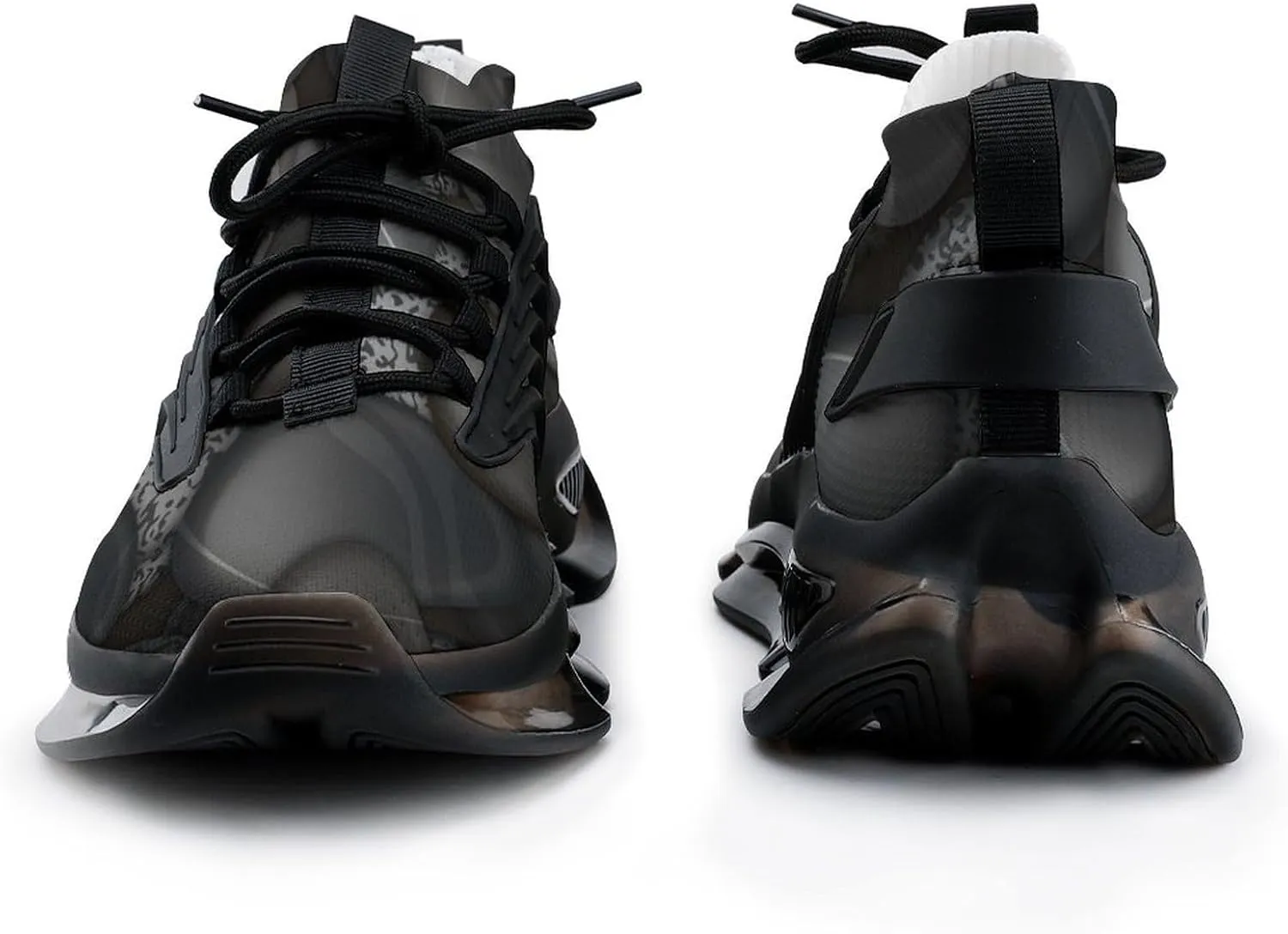 Black Pebble Stones Walking Shoes for Men Lightweight Tennis Fashion Elastic Sports Shoes Cushion Basketball Shoes
