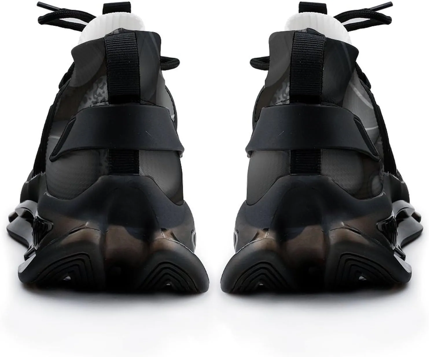 Black Pebble Stones Walking Shoes for Men Lightweight Tennis Fashion Elastic Sports Shoes Cushion Basketball Shoes