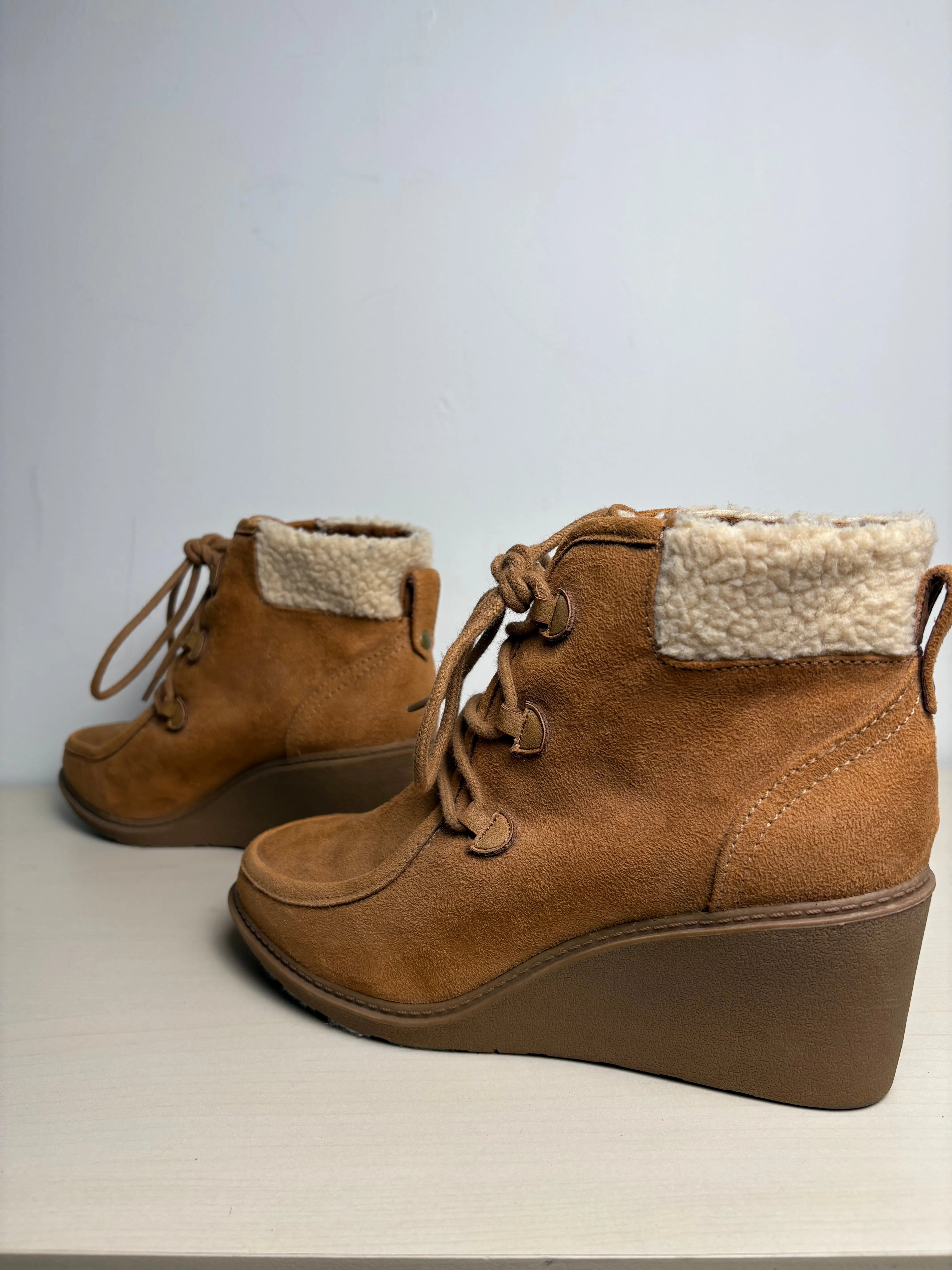 Boots Ankle Heels By Mad Love In Brown, Size: 9