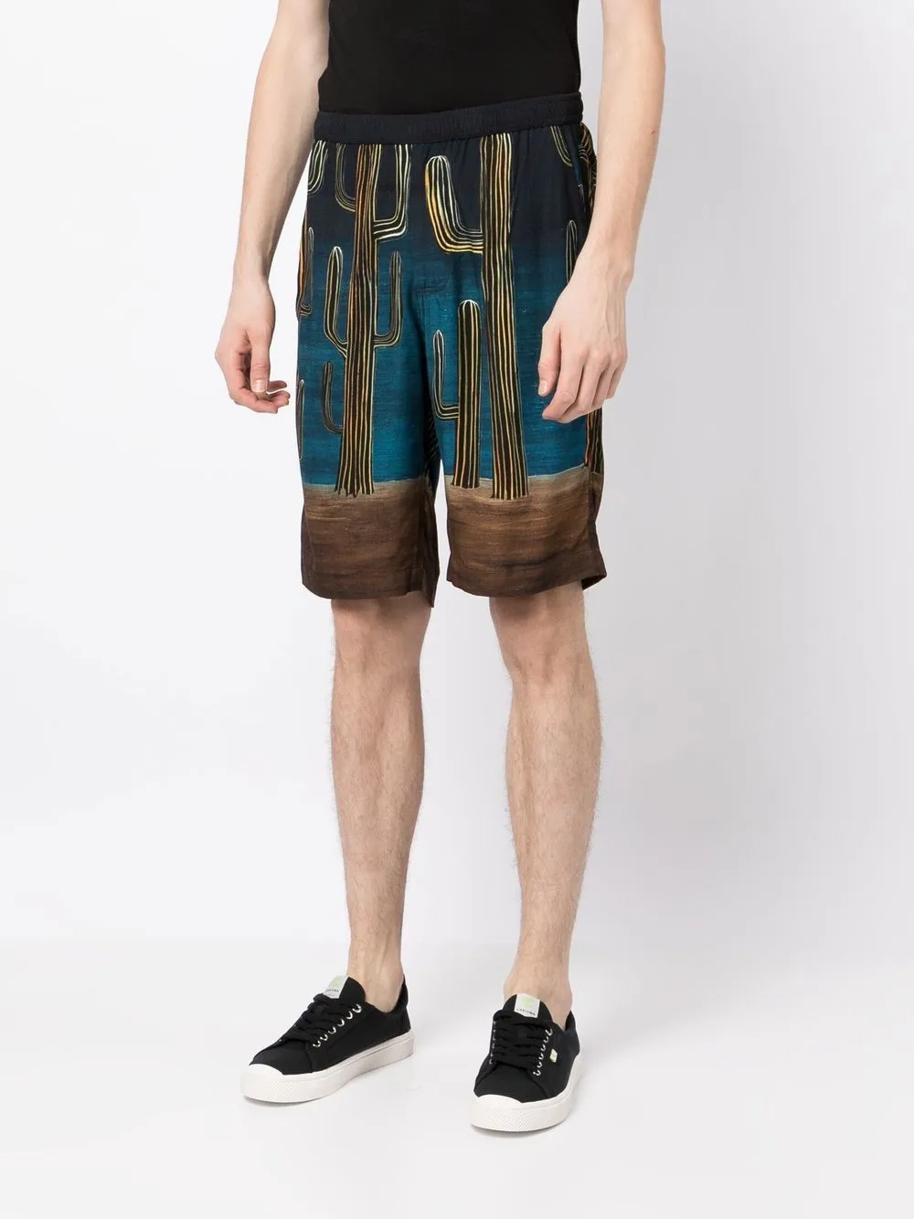 Cactus-Print Bermuda Shorts