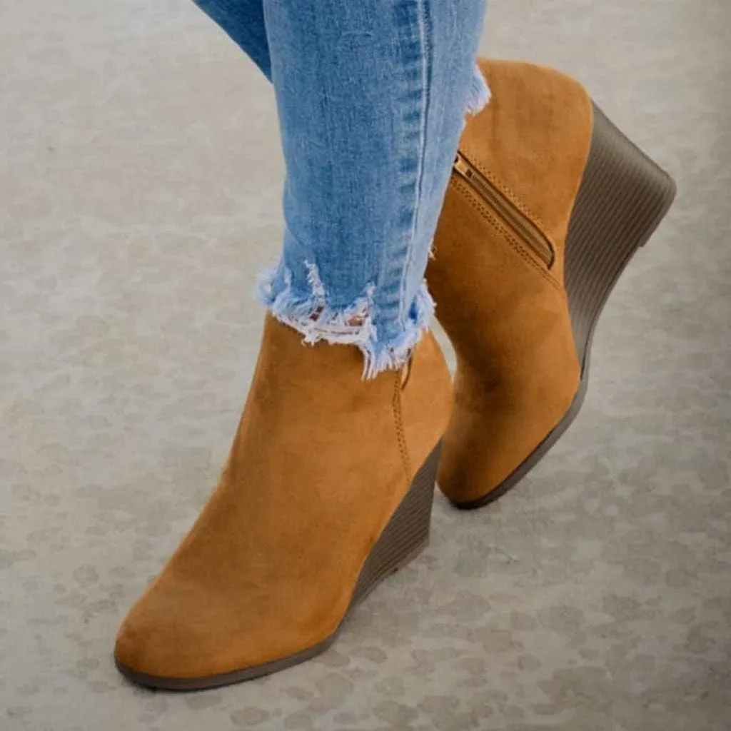 Cathalem Ankle Booties for Women,Womens Ankle Boots Pointed Toe Faux Stacked Chunky Heels Tassels Side Zipper Booties
