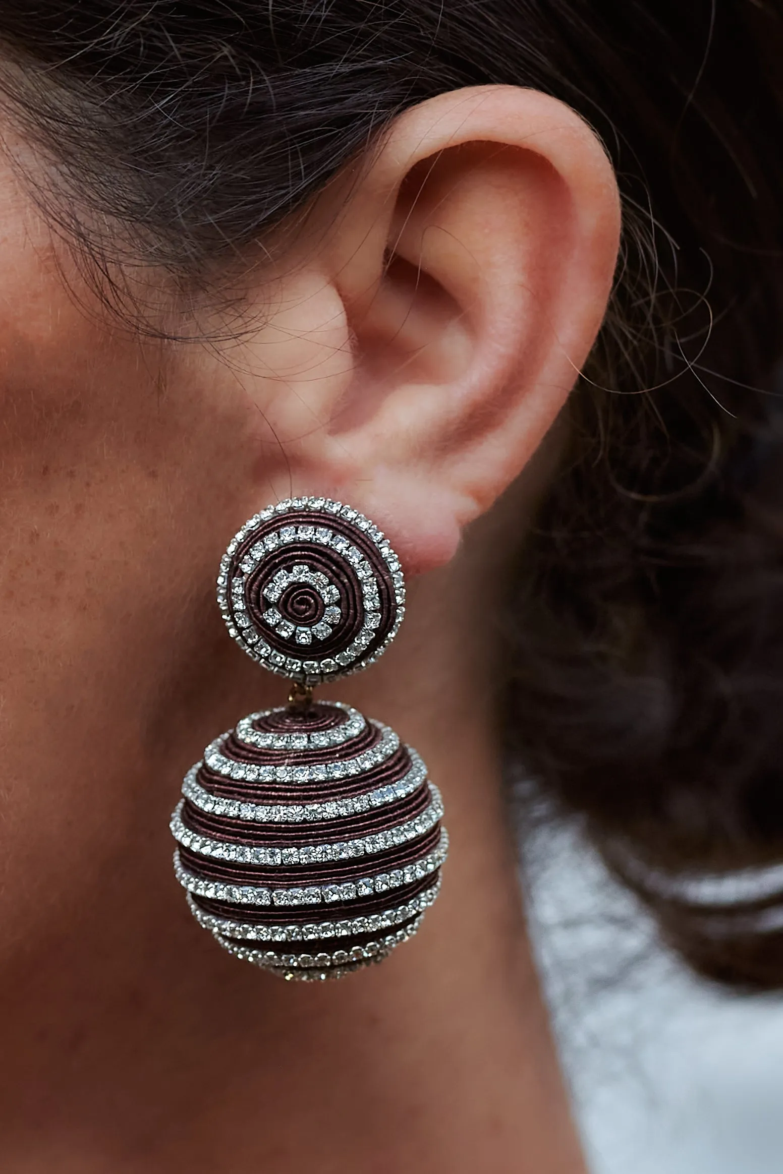 Classic 2 Drop BonBon- Crystal Chocolate Stripe