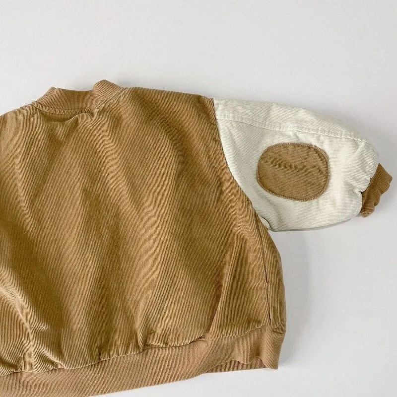 Corduroy Patchwork Bomber Jacket