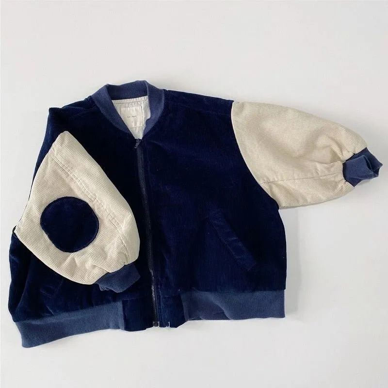 Corduroy Patchwork Bomber Jacket