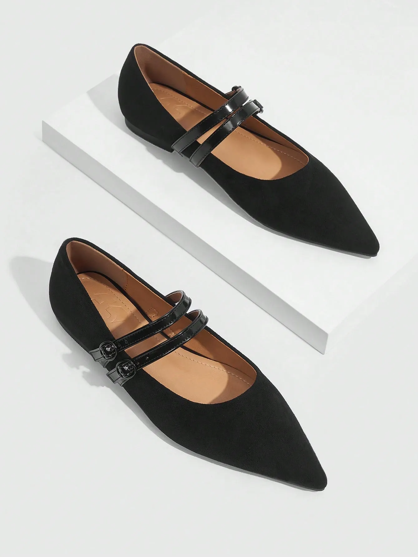 CUCCOO BIZCHIC Woman Shoes Fashion Pointed Toe T-Strap Mary Jane Flats For Spring And Summer