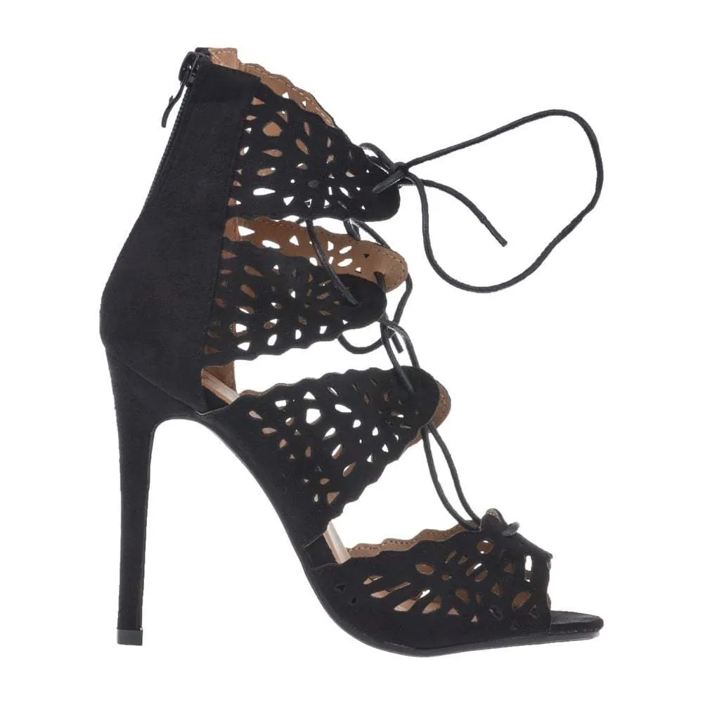 Cut Out Lace Up High Heel Ghillie Shoes