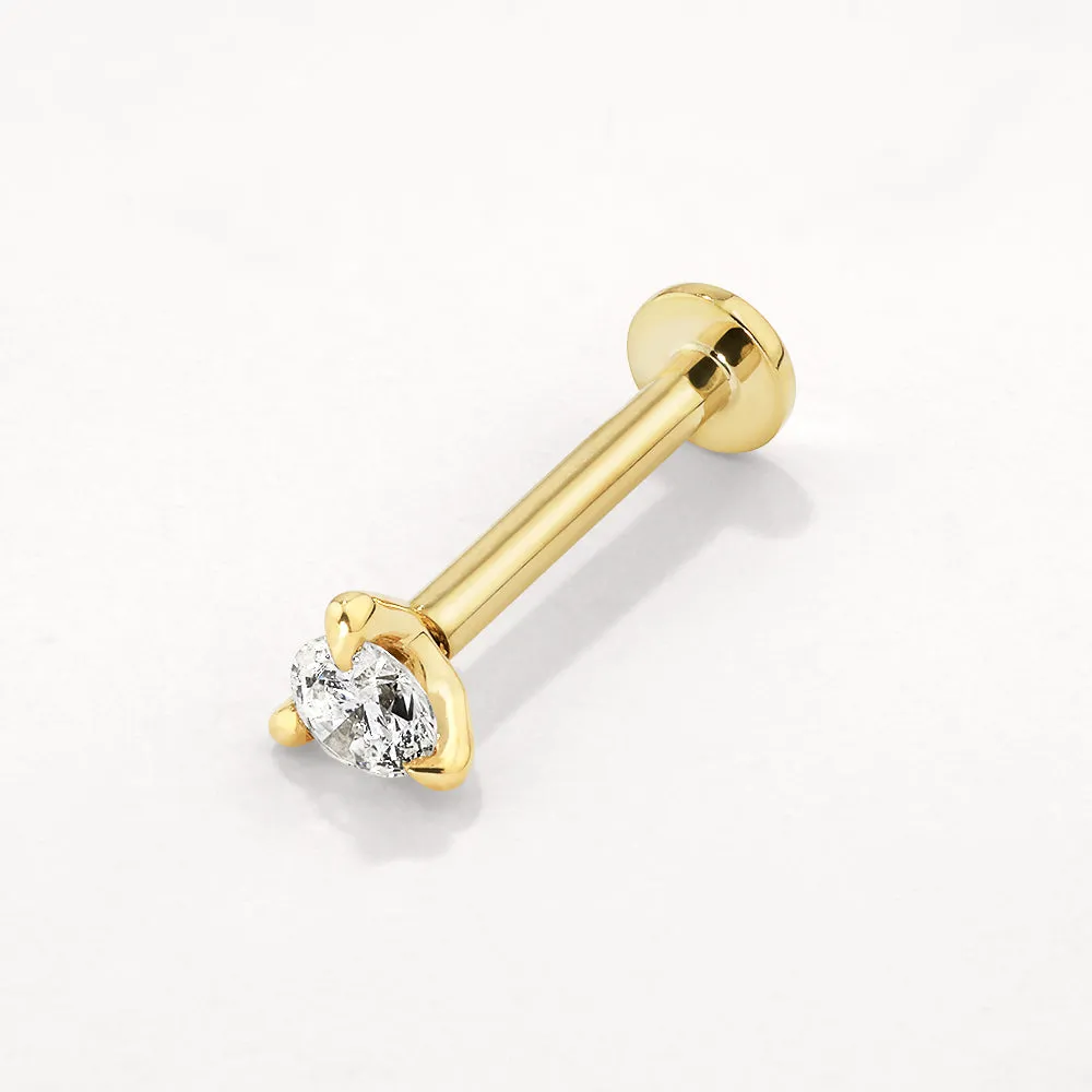 Diamond Helix Single Stud Earring in 10k Gold