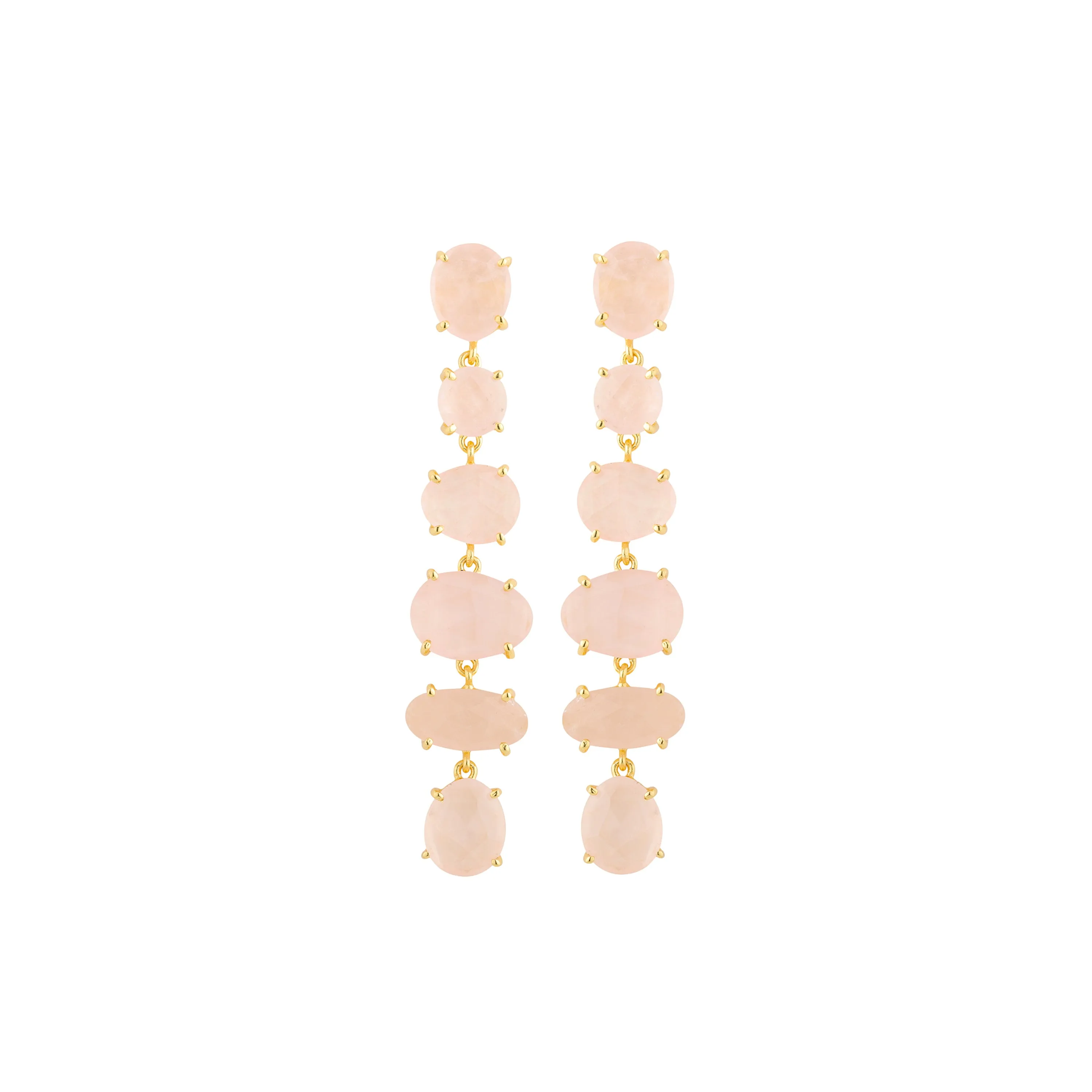 Earrings - Rose Quartz Chandelier