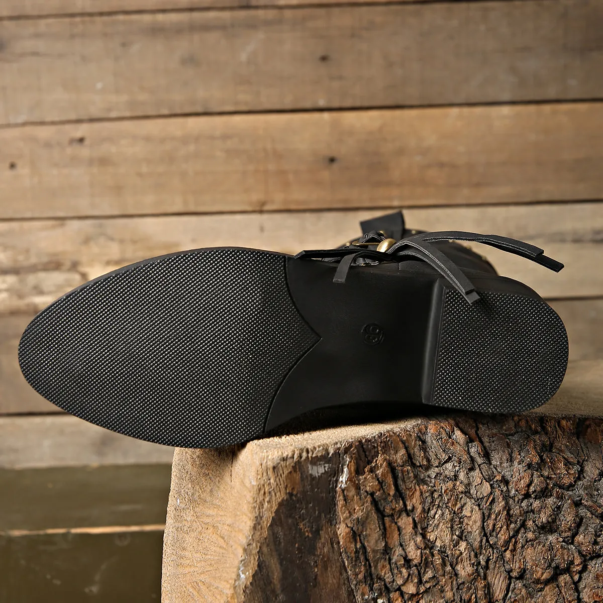 elveswallet Rivet belt buckle tassel mid-calf Martin boots