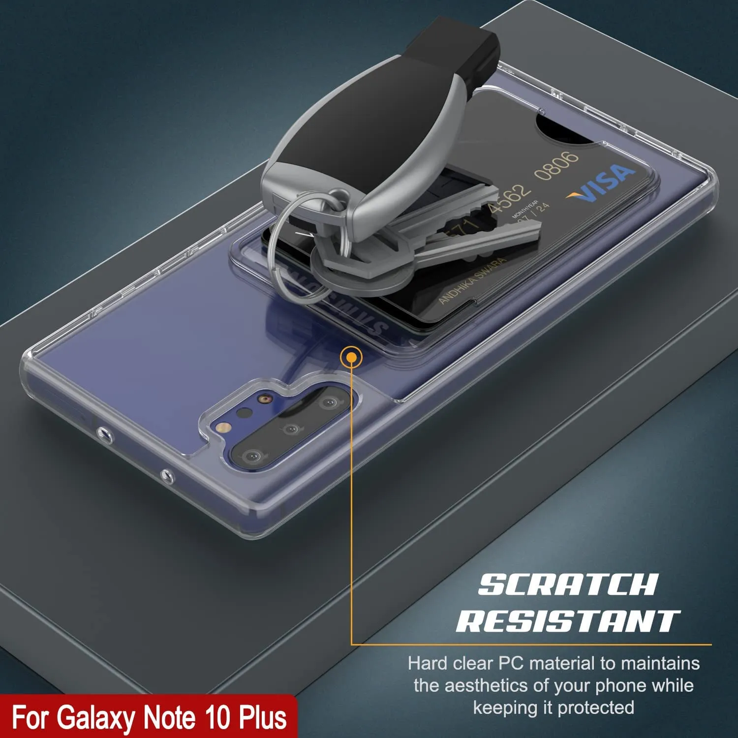 Galaxy Note 10 Plus Card Holder Case [Crystal CardSlot Series] [Slim Fit]