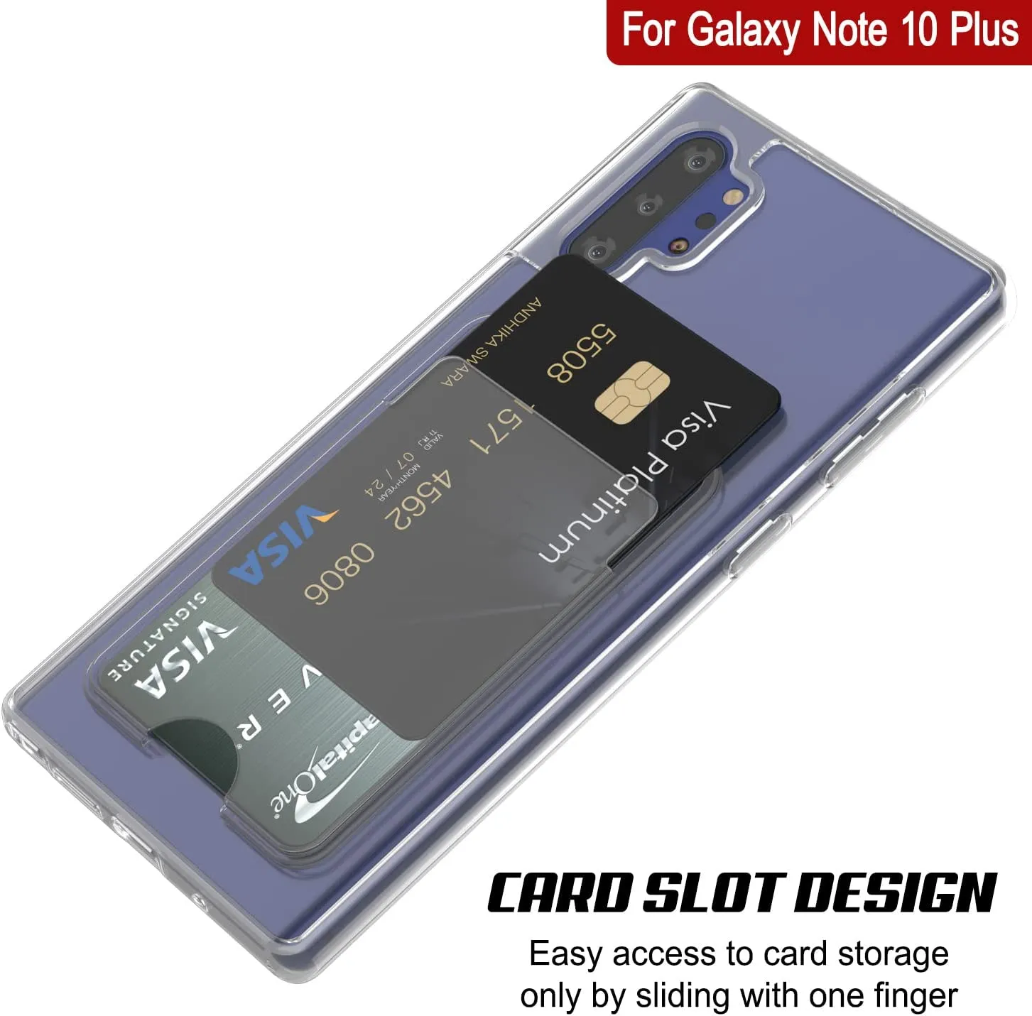 Galaxy Note 10 Plus Card Holder Case [Crystal CardSlot Series] [Slim Fit]