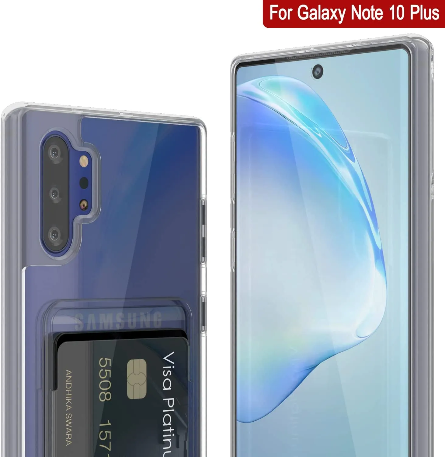 Galaxy Note 10 Plus Card Holder Case [Crystal CardSlot Series] [Slim Fit]