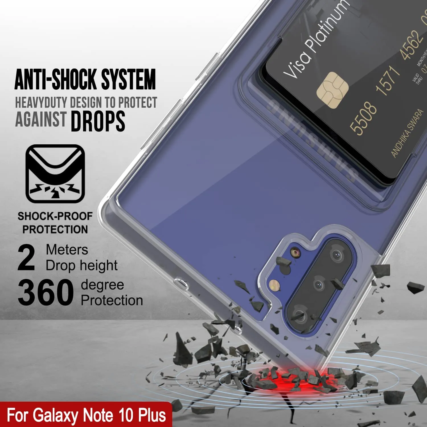 Galaxy Note 10 Plus Card Holder Case [Crystal CardSlot Series] [Slim Fit]