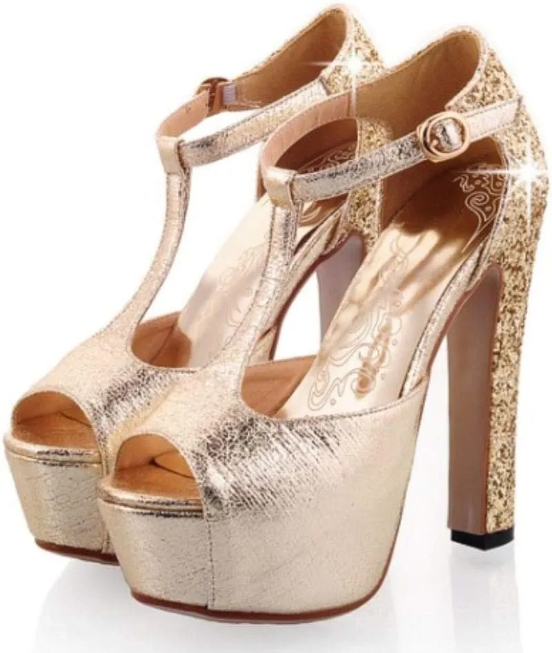 Gracemee Women Fashion Sandals Block High Heels