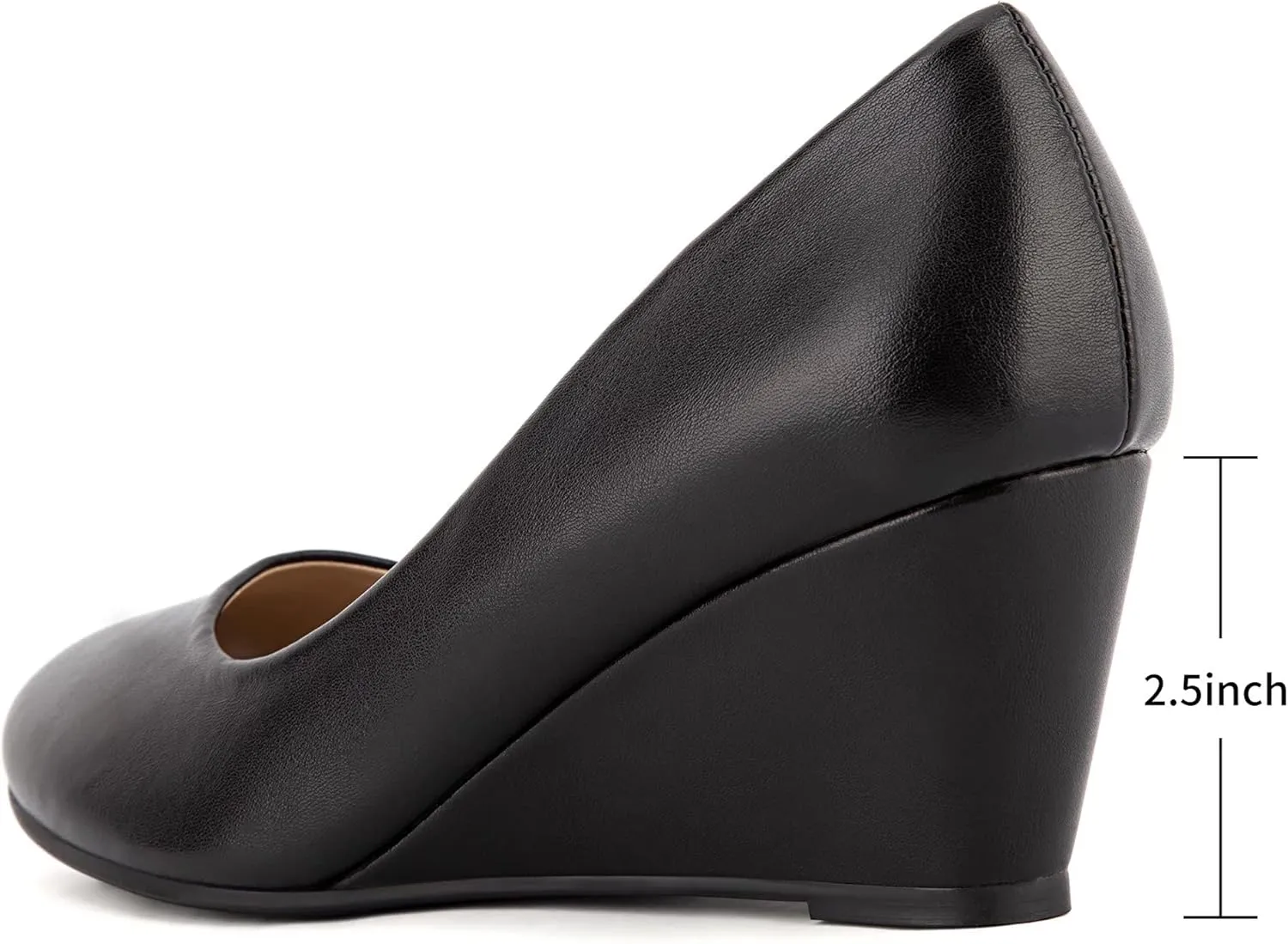 Greatonu Women's Wedge Pumps Closed Toe High Heel Slip on Office Dress Shoes