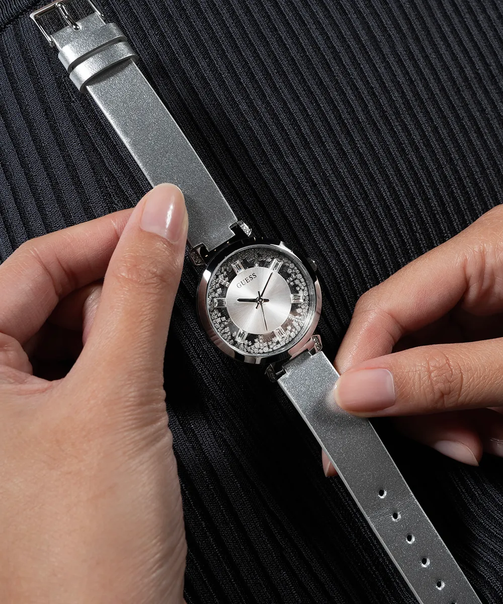 GUESS Ladies Silver Tone Analog Watch