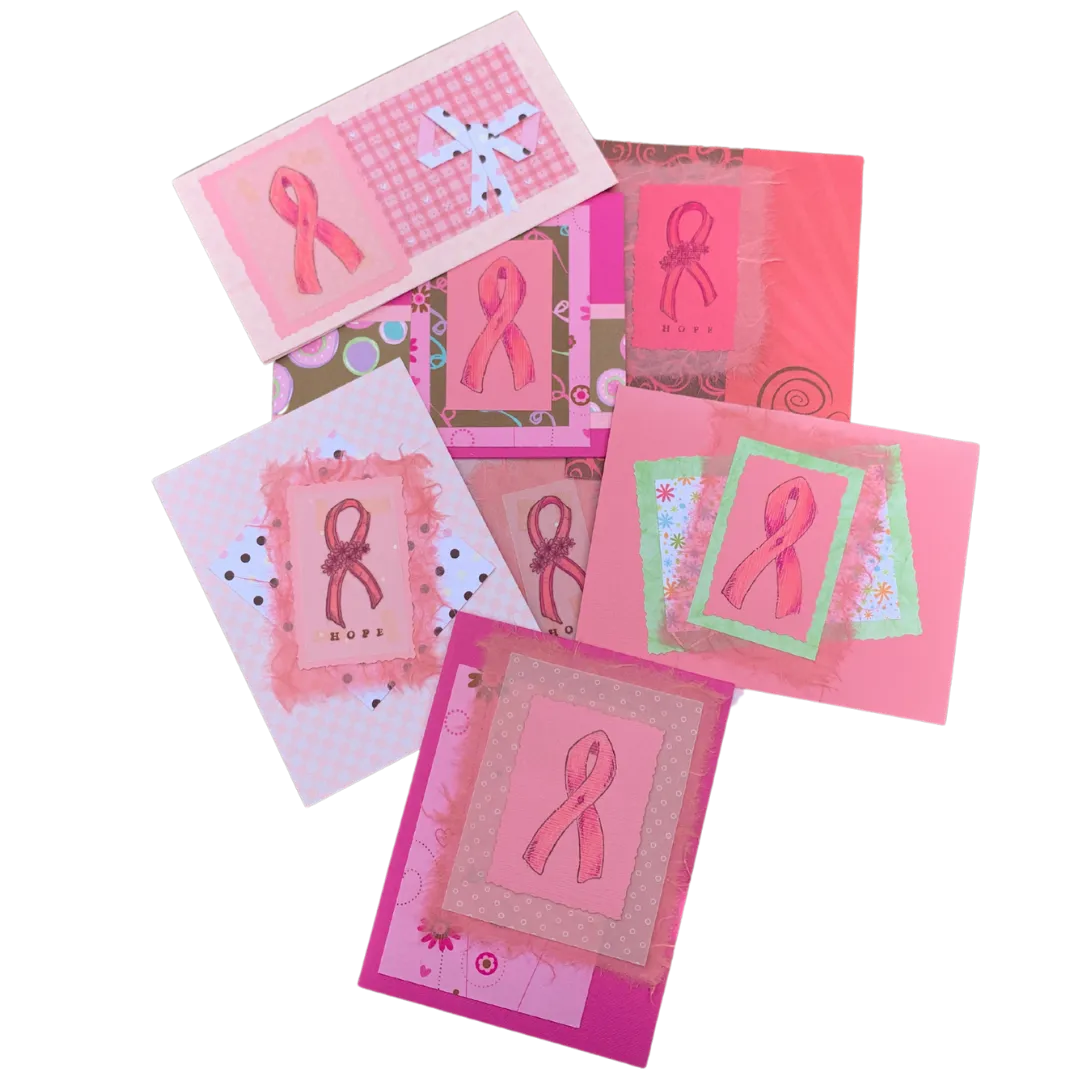 Handmade Breast Cancer Awareness Cards (set of 5)