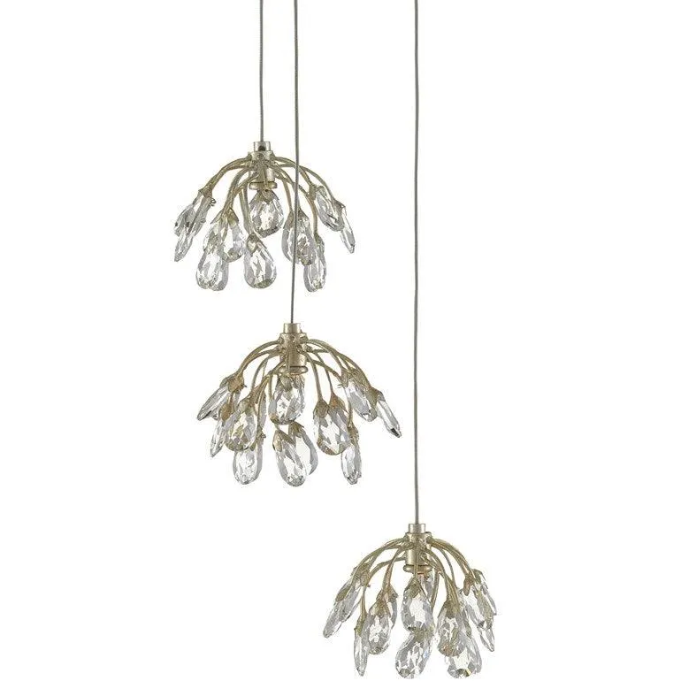Hanging Crystal Silverleaf Chandelier