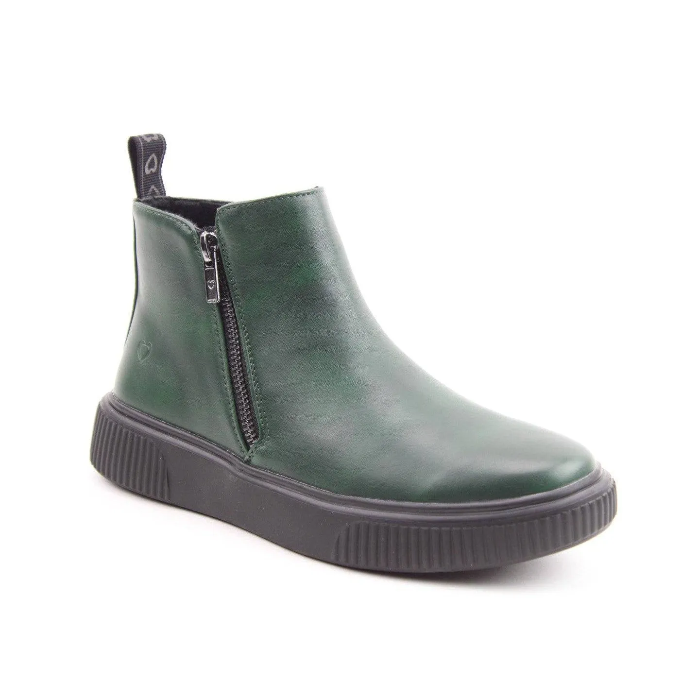 Heavenly Feet Senta Ladies Forest Vegan Side Zip Ankle Boots