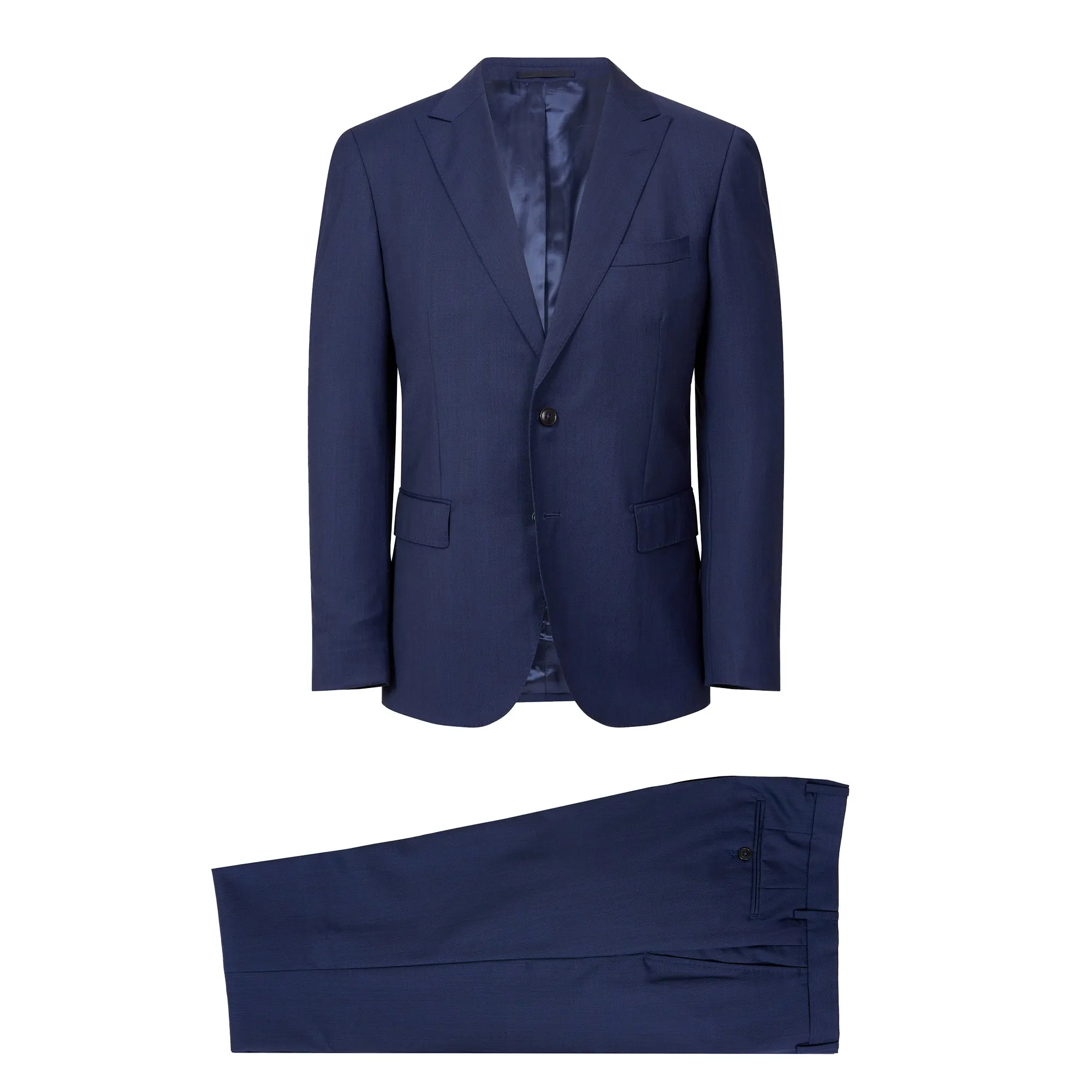 HENRY SARTORIAL Peak Lapel Micro Pattern Suit BLUE REG