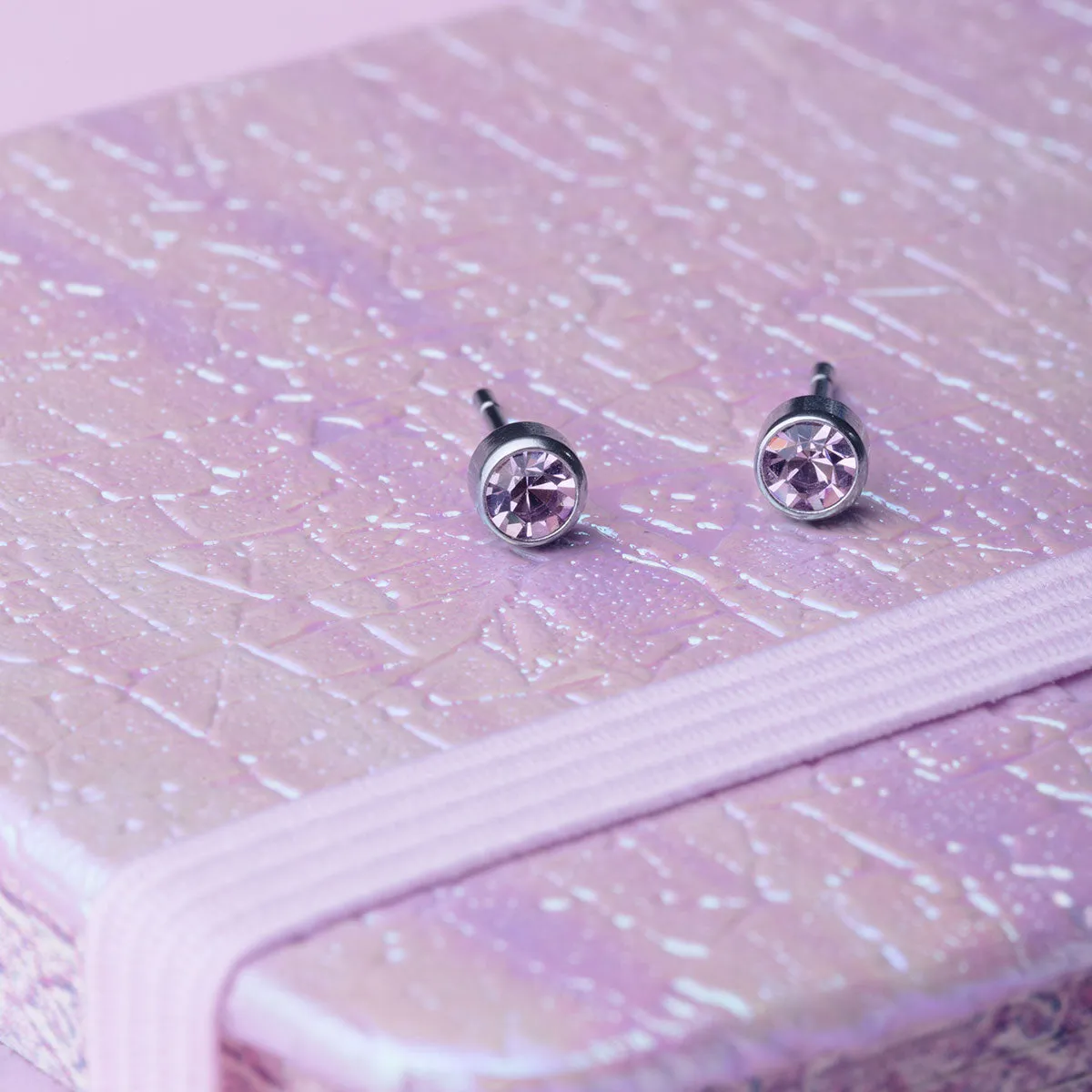June Birthstone Stainless Steel Earrings