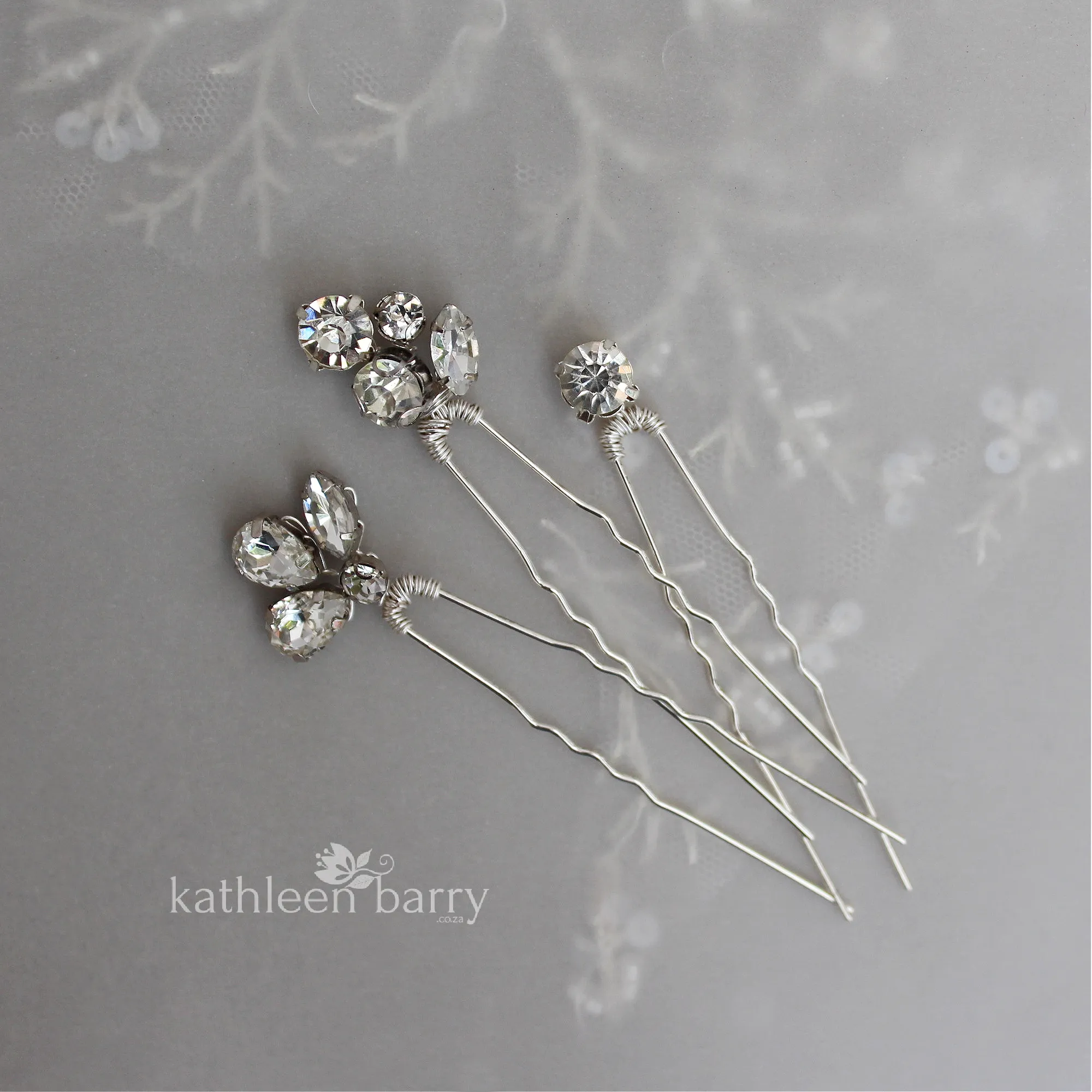 Kirstin dainty Rhinestone hair pins - sold individually (three style options) PRICES VARY