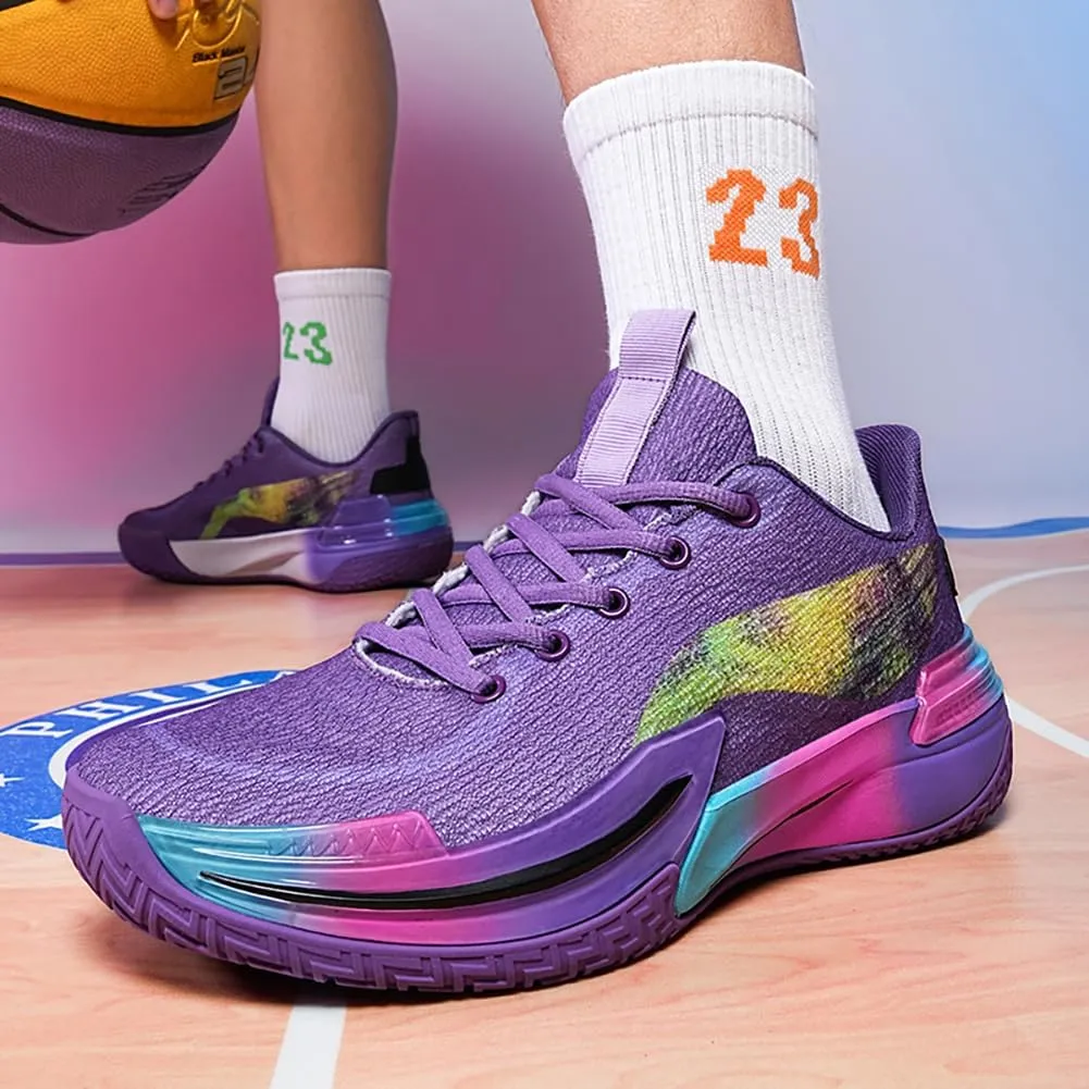 Men's Basketball Shoes, Fashionable Sneakers, Breathable and Non-Slip Shock-Resistant for Both Men and Women
