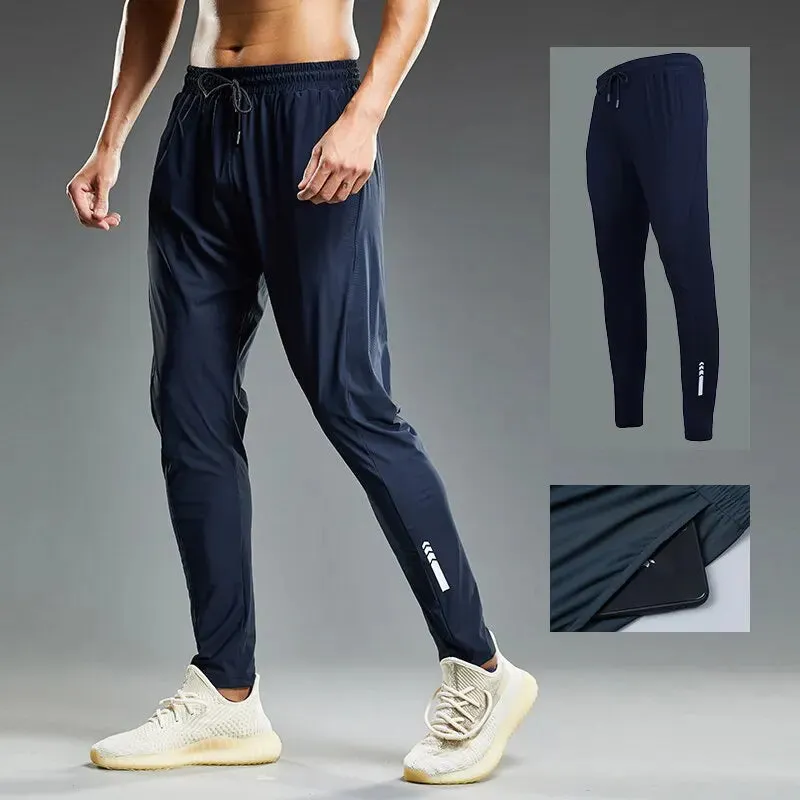 Mens Training Gym Fitness Trousers Elastic Men Running Sport Pants Jogging Sweatpants Casual Outdoor