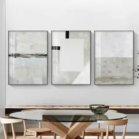 Minimalist Beige Grey Color Block Abstract Wall Art Fine Art Canvas Prints Pictures For Modern Apartment Living Room Bedroom Contemporary Home Decor