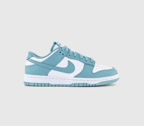Nike Dunk Low Trainers White Denim Turquoise