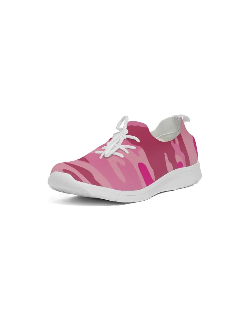 Pink  3 Color Camouflage Women's Lace Up Flyknit Shoe