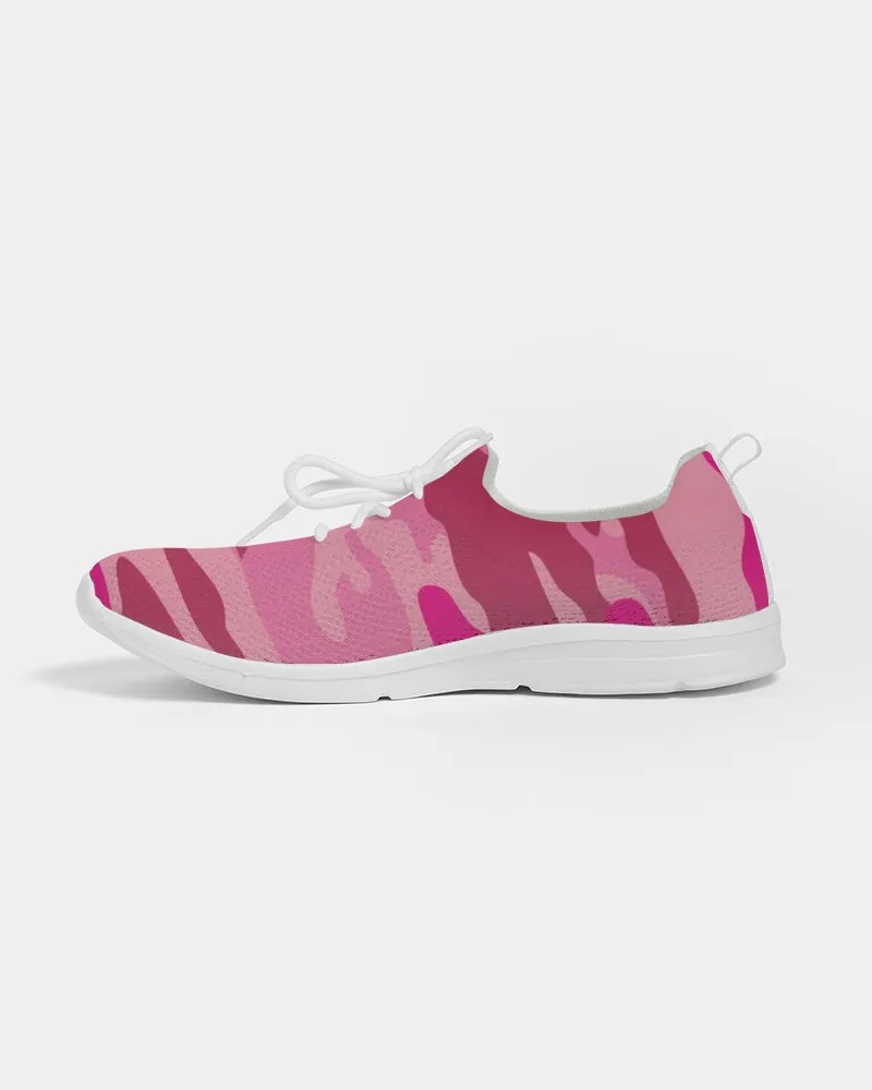 Pink  3 Color Camouflage Women's Lace Up Flyknit Shoe