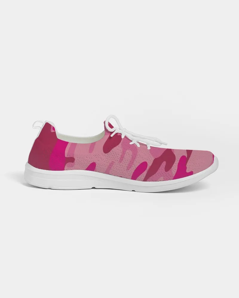 Pink  3 Color Camouflage Women's Lace Up Flyknit Shoe