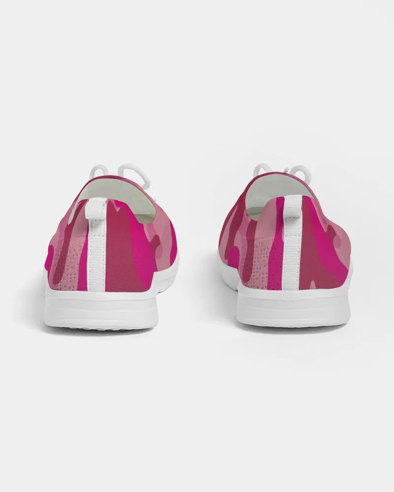 Pink  3 Color Camouflage Women's Lace Up Flyknit Shoe