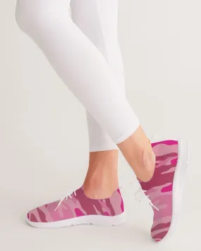 Pink  3 Color Camouflage Women's Lace Up Flyknit Shoe