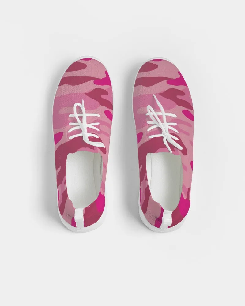 Pink  3 Color Camouflage Women's Lace Up Flyknit Shoe