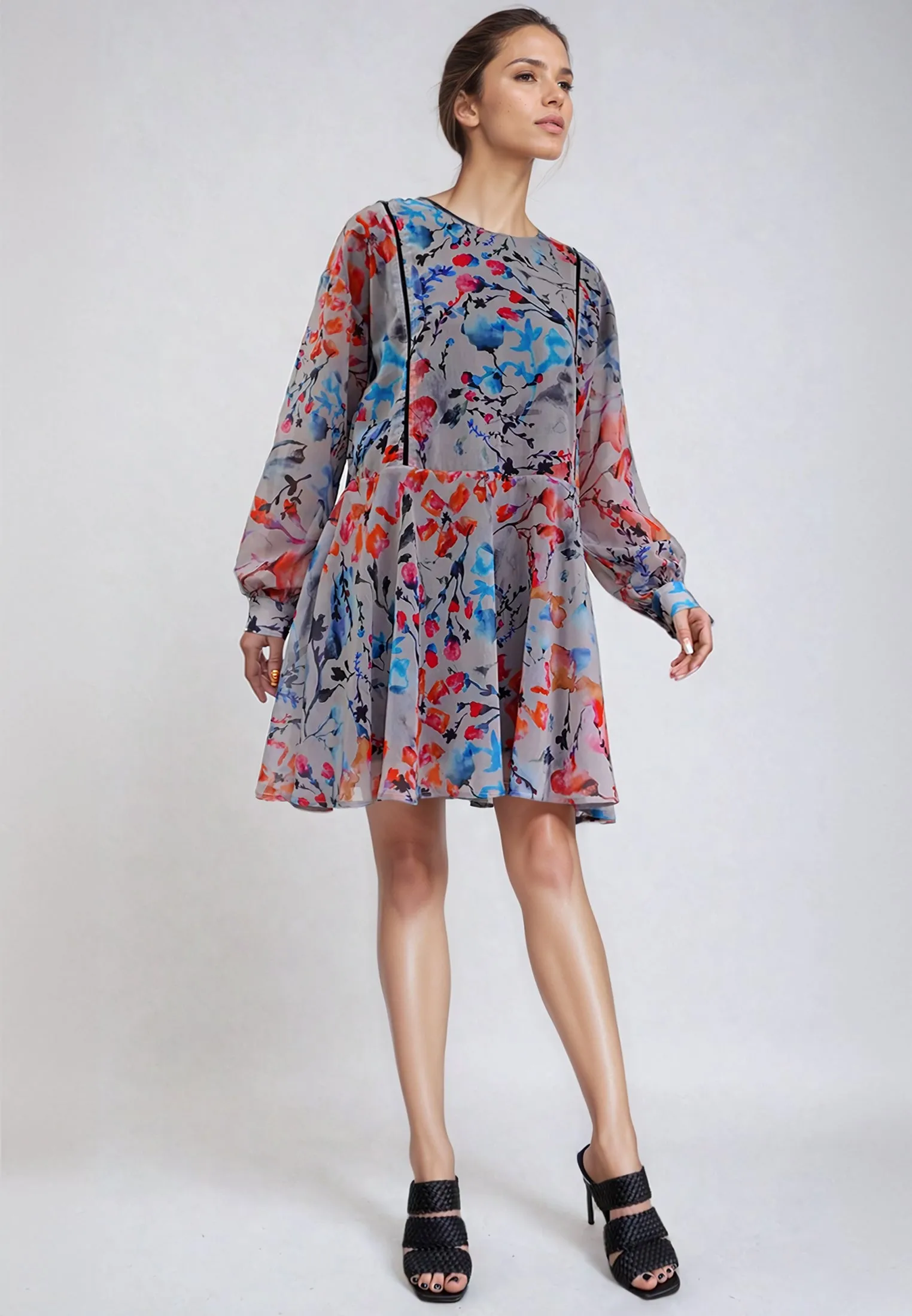Short Pyrite Dress with Pumice Stone Canvas Detailing